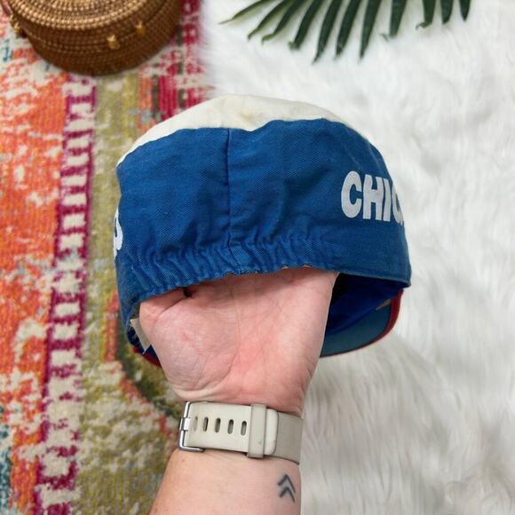 Vintage 80s MLB Chicago Cubs Baseball Hat Cap One Size OS Blue Red White - Picture 4 of 11